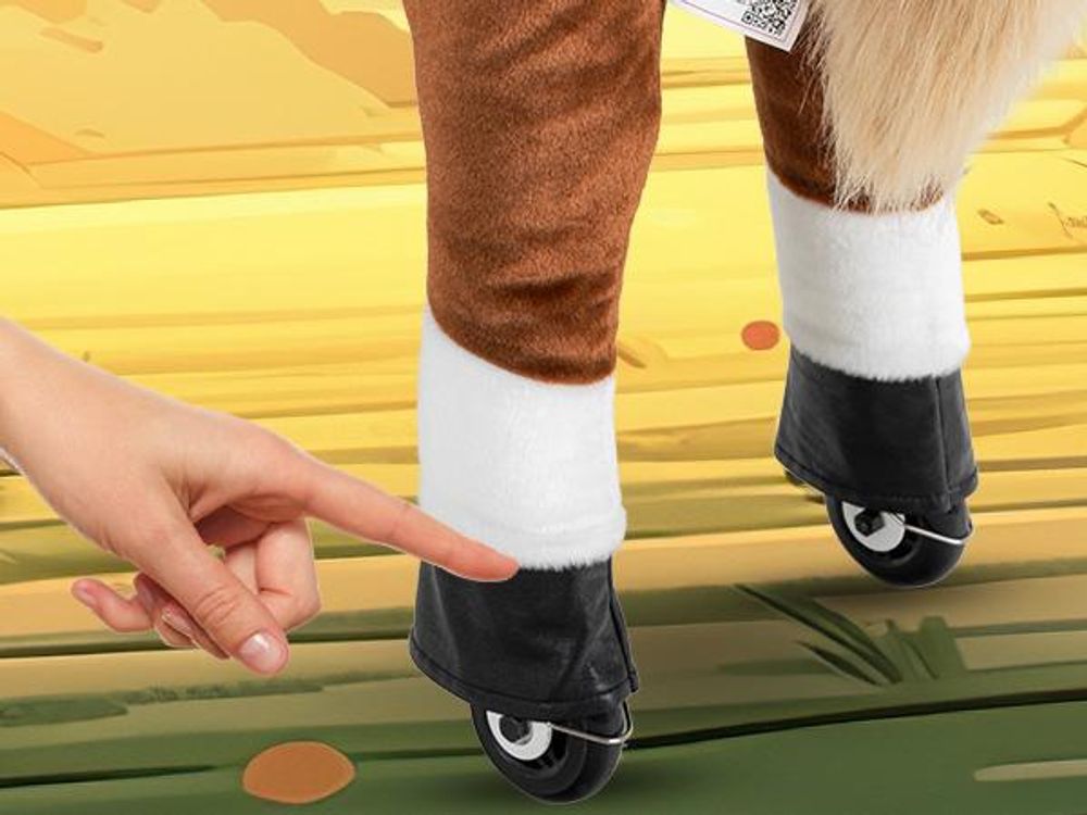 Miweba Pony Amadeus | Spiel Pferd für Kinder  - Schaukelpferd - Stehpferd zum draufsitzen - Reitpferd - Indoor & Outdoor - Rücklaufbremse - 4-8 Jahre