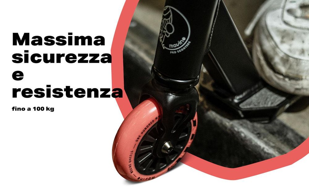 MOVINO Scooter acrobatico per bambini e adulti Freestyle Nitro Rosso