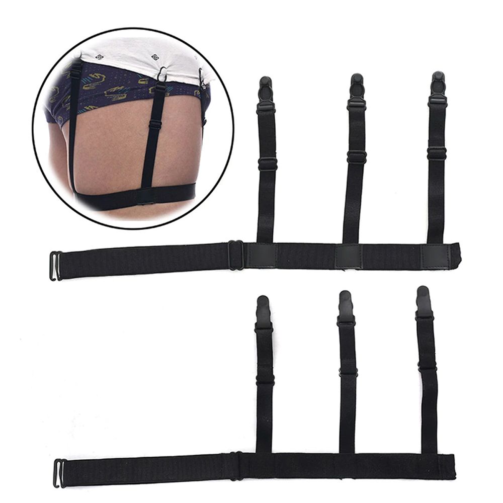 Hemdhalter Schellen Adjustable Hemd-Halter Starke Clips Verstellbare Hosenträger Einheitsgröße Uni Hemd Halter Geschäftsleute 1 Paar Retoo
