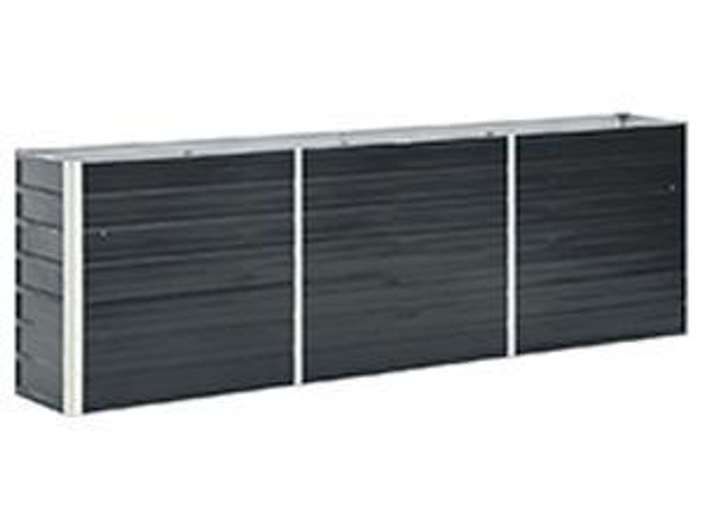 vidaXL Garten-Hochbeet Verzinkter Stahl 240 x 40 x 77 cm Anthrazit