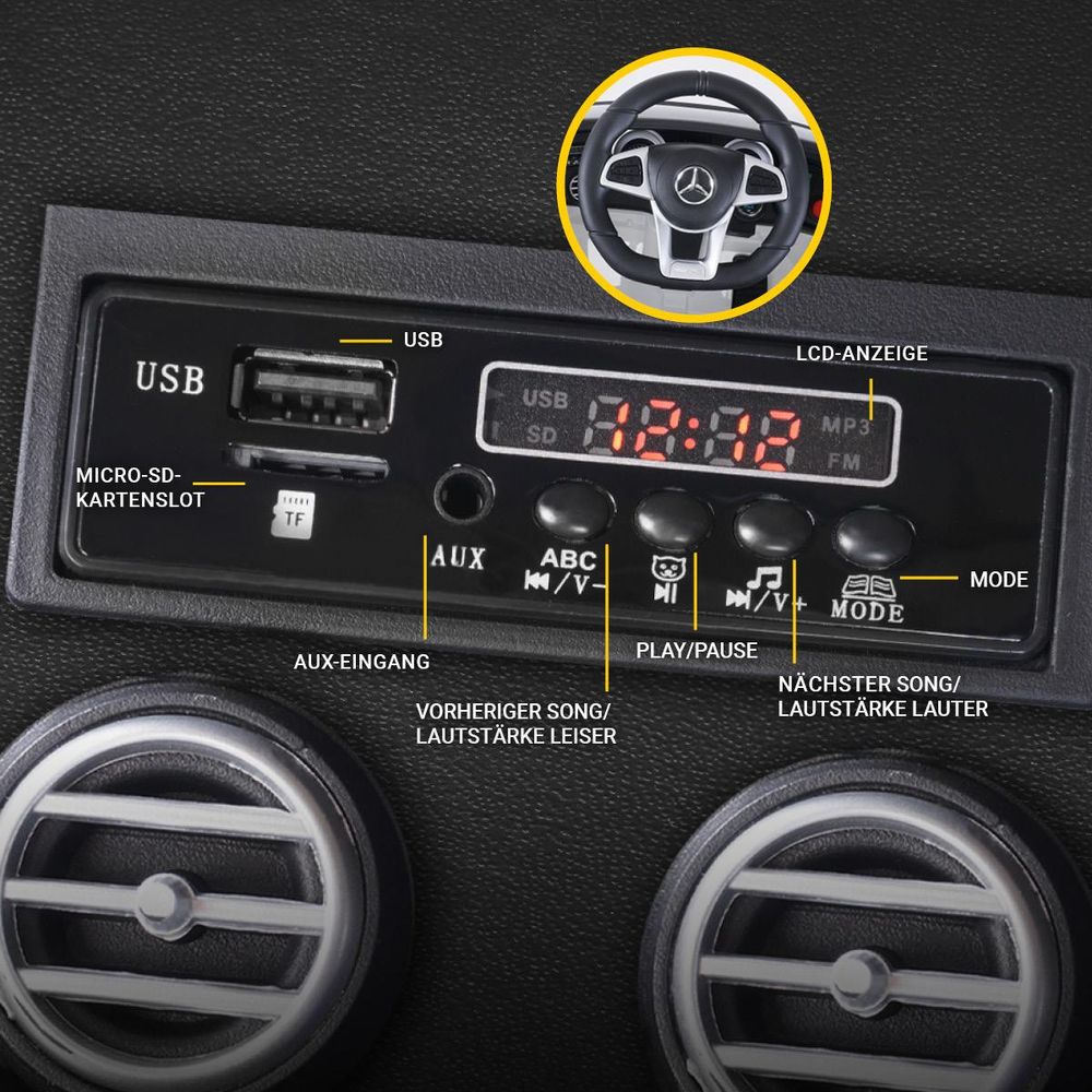 Actionbikes Motors Mercedes Benz AMG GLC 63S | Kinder Elektro Auto - Coupé - Fernbedienung - 4x4 Allrad - Sound - 140 Watt - ab 3 Jahren (Schwarz)