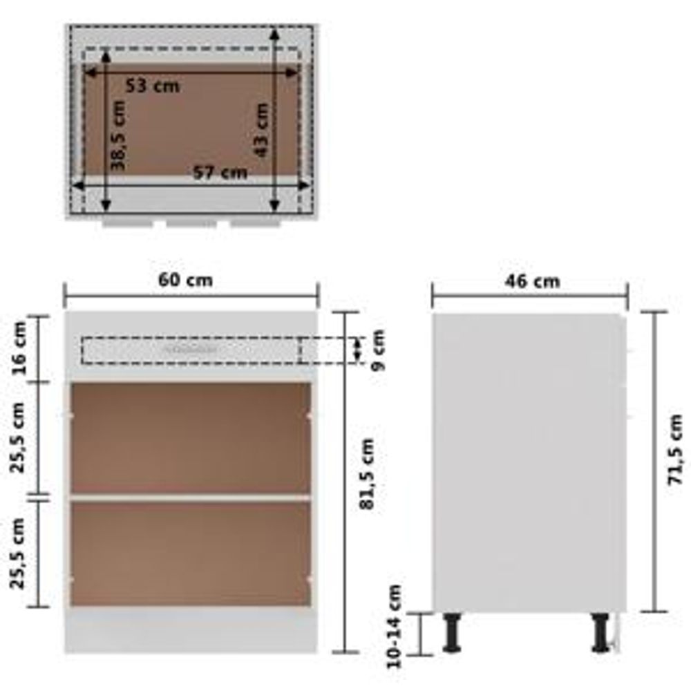 vidaXL Mobile basso con cassetti Lyon Bianco 60x46x81,5 cm in materiale derivato dal legno