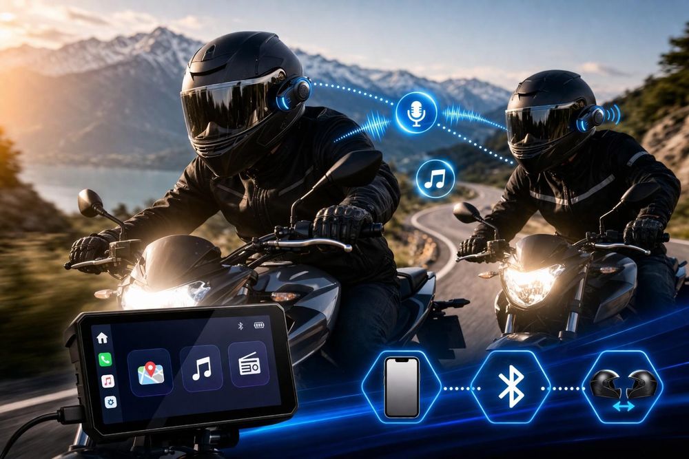 Alt: bezpečná jízda motorka displej navigace bez telefonu