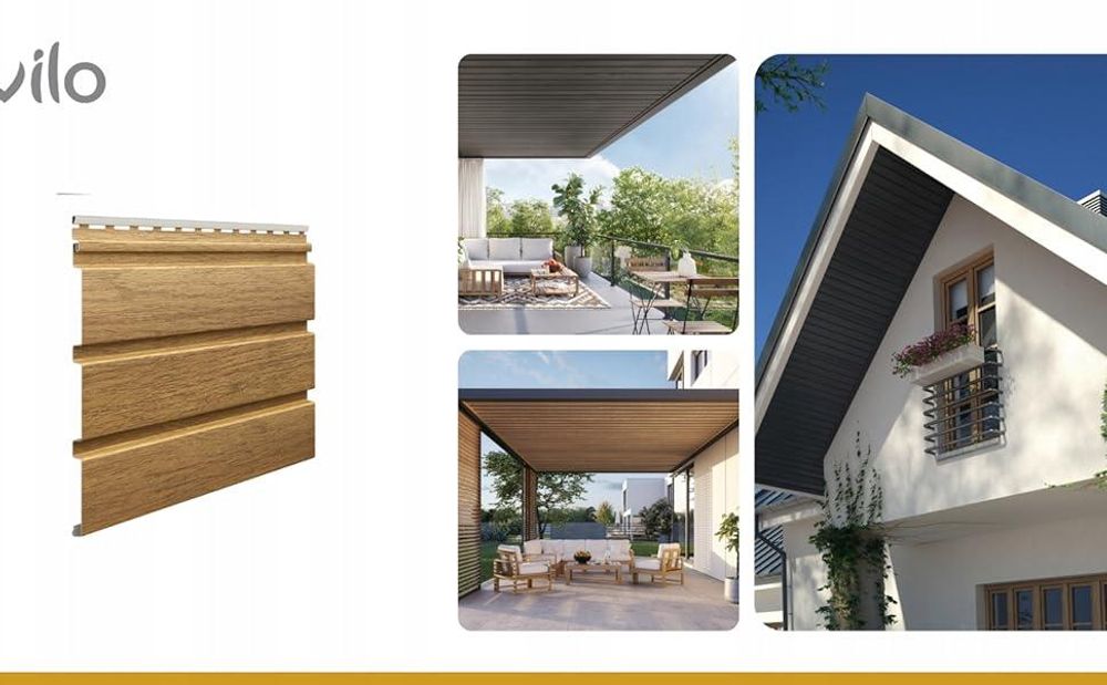 VILO Kunststoffpaneele - Deckenpaneele für Innen und Außen, Dachpaneele - Holzoptik - Weiß, Lange 2,7 m, 10 Stück, SV-08