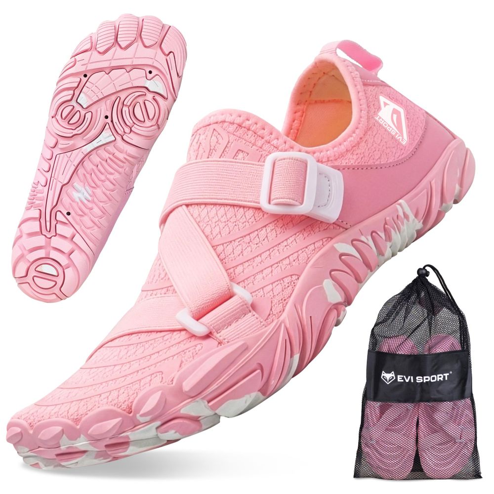 Wasserschuhe Badeschuhe Damen EVI SPORT WaveRunner 39 Verstellbar Seeigelschutz Schnelltrocknend Rosa Pink Lagoon - Strandschuhe Schwimmschuhe