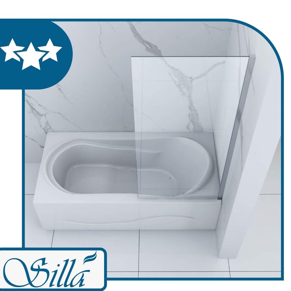Silla, duschwand badewanne 50x150, duschwand aus glas, badewannenaufsatz, faltwand