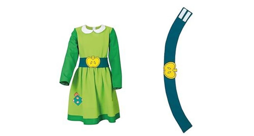 Kostüm Set Petronella Apfelmus Kleid und Hut, inkl. Gürtel Hexe Fantasy (128)