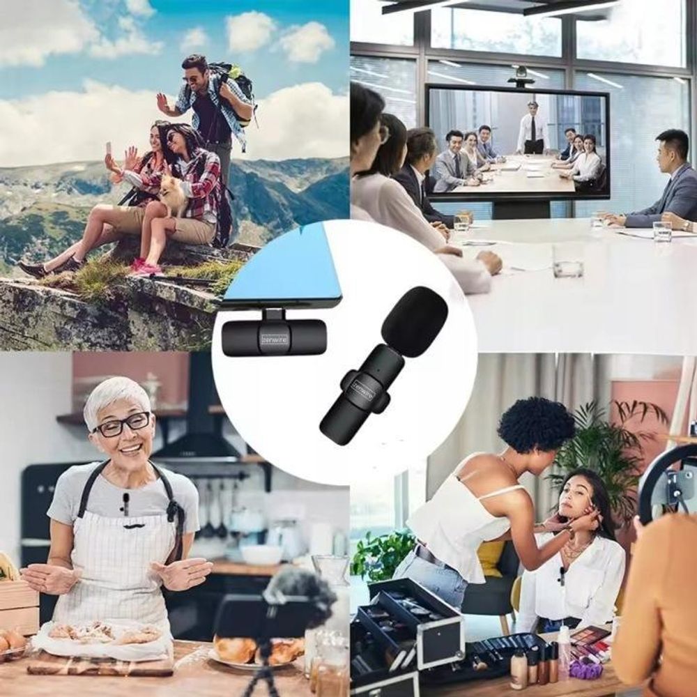 Mini microfono, microfono lavalier, wireless, USB-C, microfono Bluetooth, zenwire