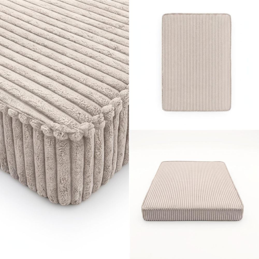 Hundebett Hundekissen Hundematte Cord Beige 90X60X8 Cm