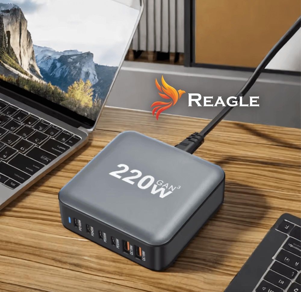 SCHNELLLADEGERÄT GaN 220W PD 4x USB C 2x QC 3.0 FÜR LAPTOP IPHONE 100W MAC