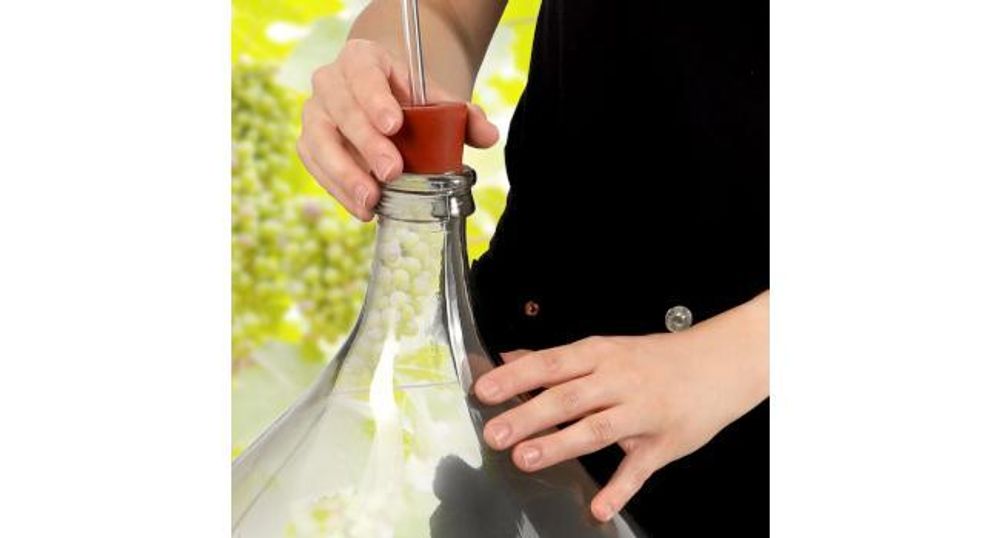KADAX Glasballon-Set "Alatri", Gärballon mit Kunststoffkorb und Gärzubehör, Gummistopfen, Gärröhrchen aus Glas, Flasche, 54L