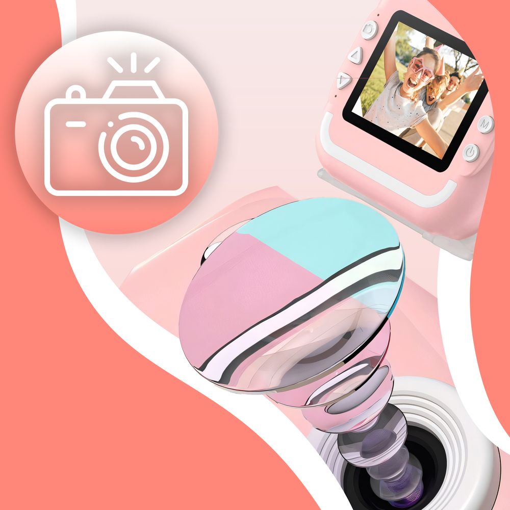 Mini Thermodrucker, Kinderkamera Bluetooth Multifunktions-Fotodrucker Sofort-Minidrucker kabelloser für Smartphone 2,5” 48 MP mit 11 Papierrolle Retoo