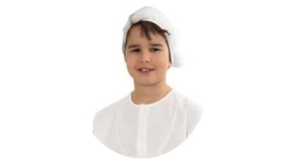 Kinder-Kostüm Nachthemd, langes Schlafhemd weiß mit passender Mütze (104/116)