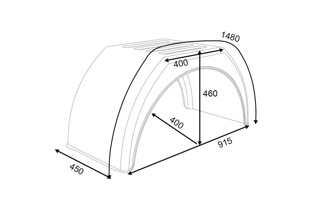 DOMAR DK3115 Doppelkotflügel-Set 14-16 Zoll aus Kunststoff 2 Stück für Pkw-Anhänger 915x450 mm als Schmutzfänger