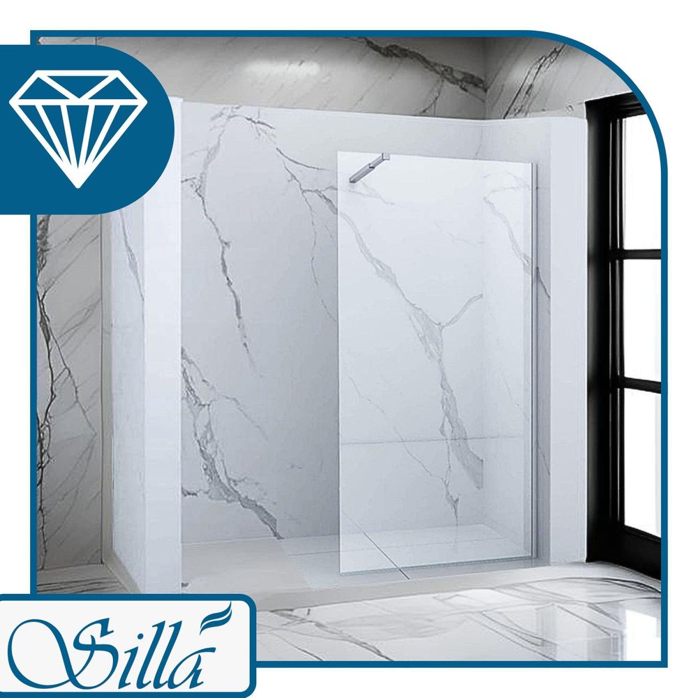 Duschwand, Walk in Dusche, Duschabtrennungen, Dusche, Chrom, Silla