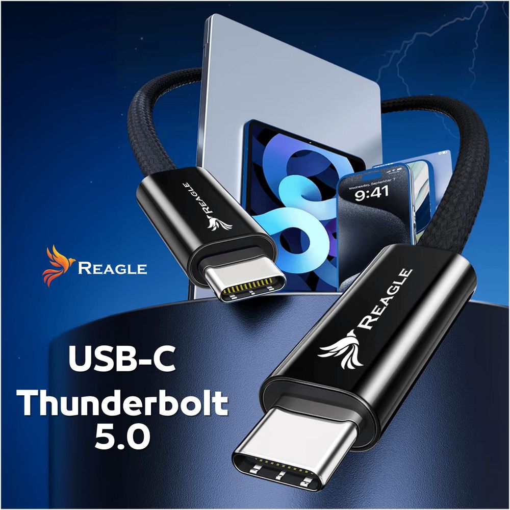 REAGLE THUNDERBOLT 5 USB-C PD 240W 16K 80 Gbps USB4 Kabel, Macbook Pro 14 16 2m