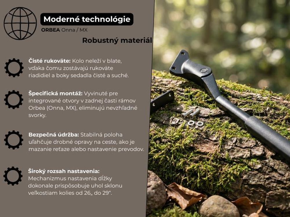 Stojan Orbea pro Onna a MX – originální zadní stojan s adaptérem, montážní sada v balení, černý