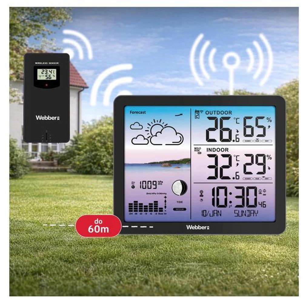 Stacja Meteorologiczna Webber Ws305C – Czujnik Bezprzewodowy, Barometr, Dcf,