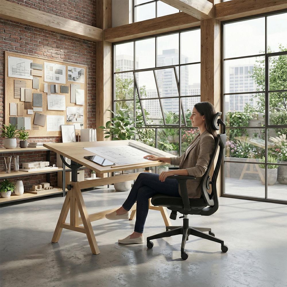 Ergonomischer Bürostuhl mit Rädern und Lordosenstütze Drehstuhl Höheverstellbar Neigungsfunktion der Rückenlehne Schreibtischstuhl bis 150kg Belastbar