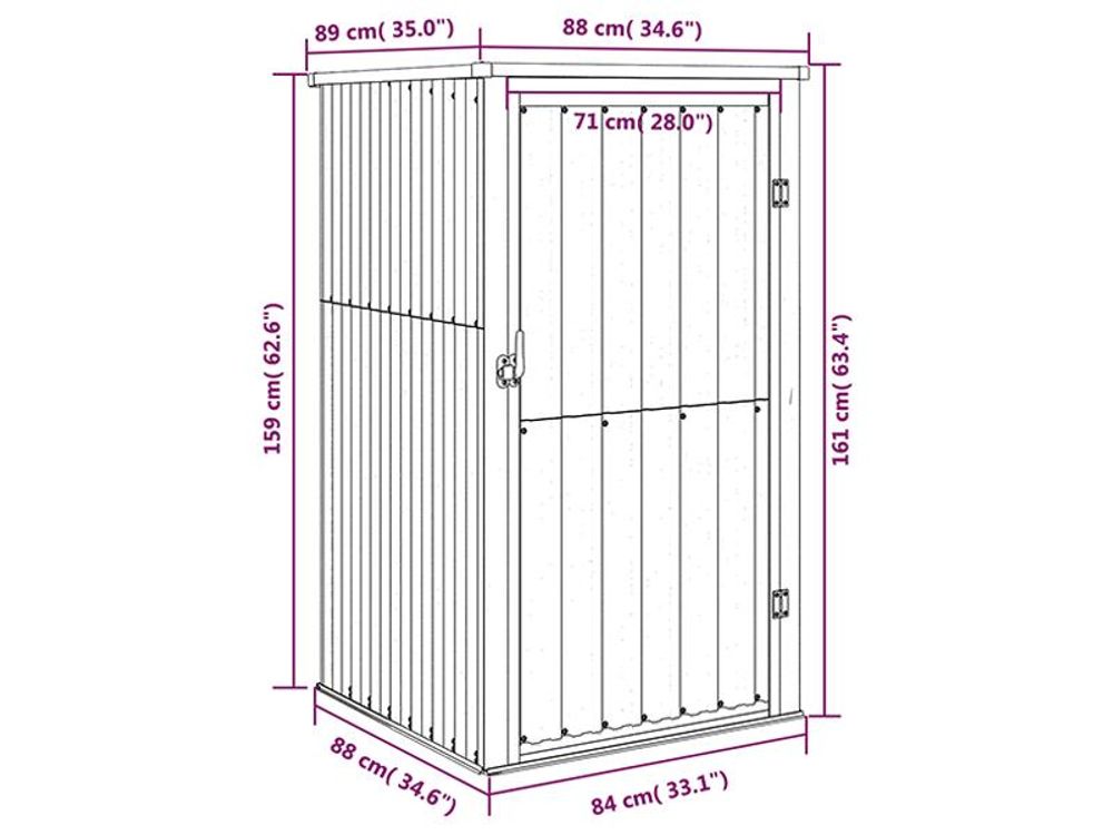 vidaXL Capanno per attrezzi antracite 88x89x161 cm Acciaio zincato