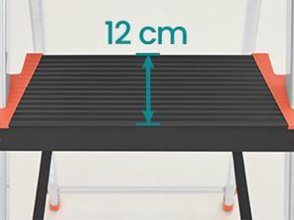 SONGMICS Leiter mit 6 Stufen, Aluleiter, mit Handlauf, Werkzeugschale