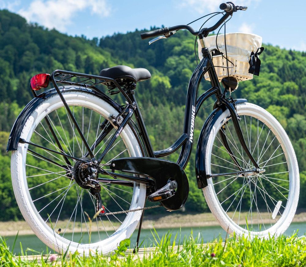 Rower Miejski Damski 28" IwoBike Black Pearl Damka Osprzęt Shimano Bagażnik Koszyk GRATIS