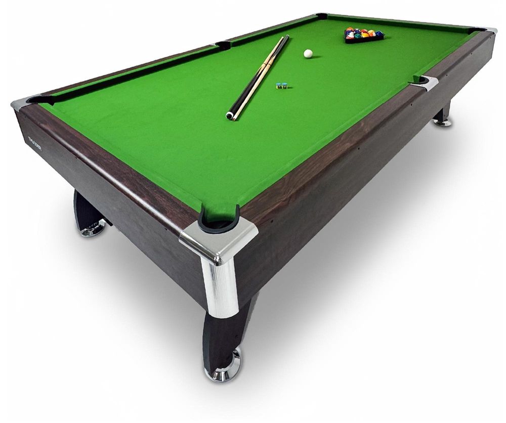 THUNDER® Billardtisch | BOLD-BROWN-8FT | 8FT | Braun | Stabil & Robust | Großformat | Komplettset mit Zubehör | Pooltisch | MDF Spielfeld