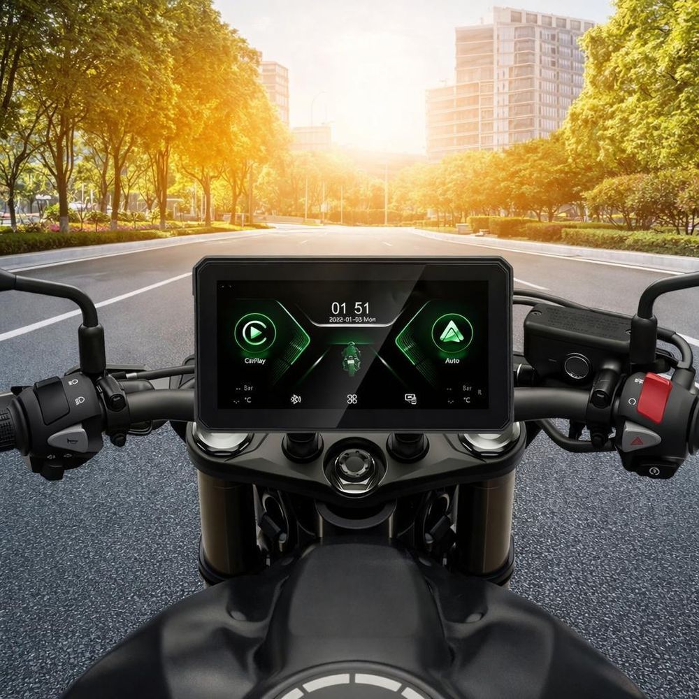 Alt: displej 7 palců motorka IPS jasný obraz navigace