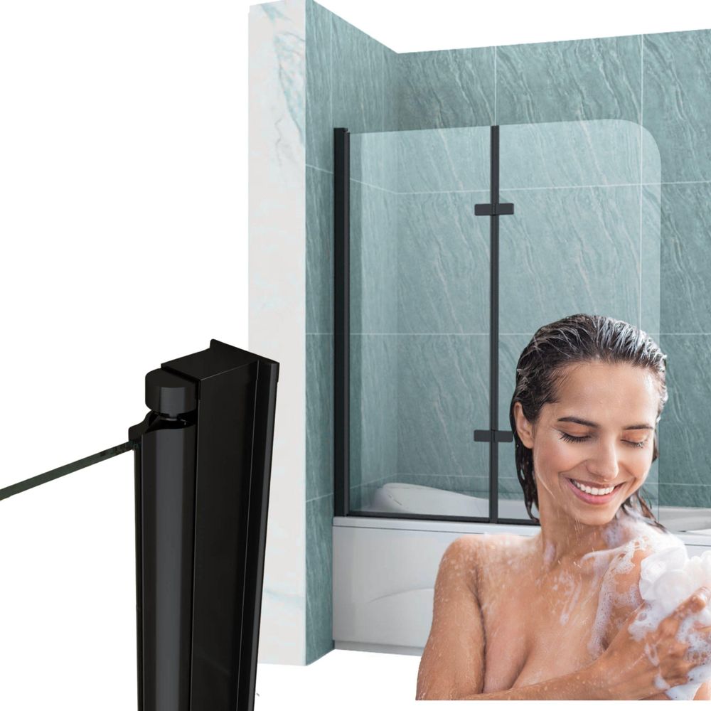 Duschwand aus Glas, Silla, Faltwand für Badewanne, Badwannenfaltwände, 80x140 cm