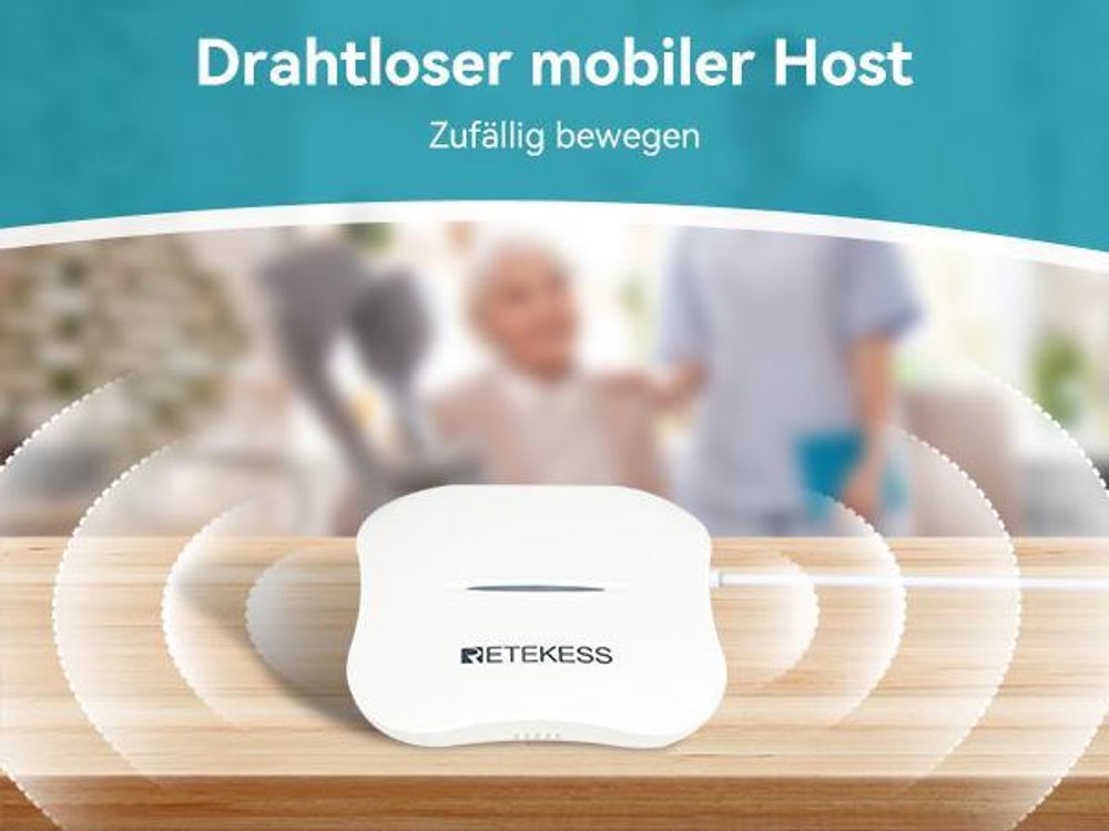 Retekess TH011-TH013 WiFi Smart Notrufknopf für Senioren, SOS Notrufknopf für Senioren Auf Handy, Zwei Mainframe Netzteile, Mobiler APP Empfang