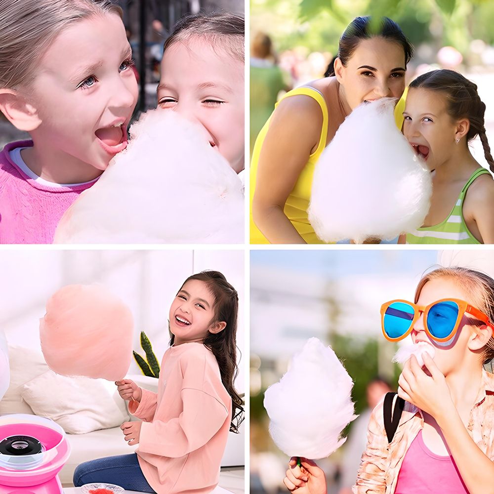 Zuckerwattemaschine Automat mit 10 Stäbchen Zuckerwattegerät Zuckerwatte Maker 500W Zuckermessbecher Baumwolle Candy Machin Kindergeburtstag Retoo