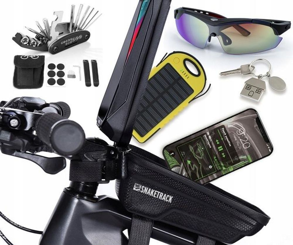 Forever Handyhalterung Fahrrad Wasserdicht Fahrradtasche für den Rahmen, Halterung Smartphone mit TPU Sensitivem Touchscreen für Montainbikes, Rennrad, Ebikes