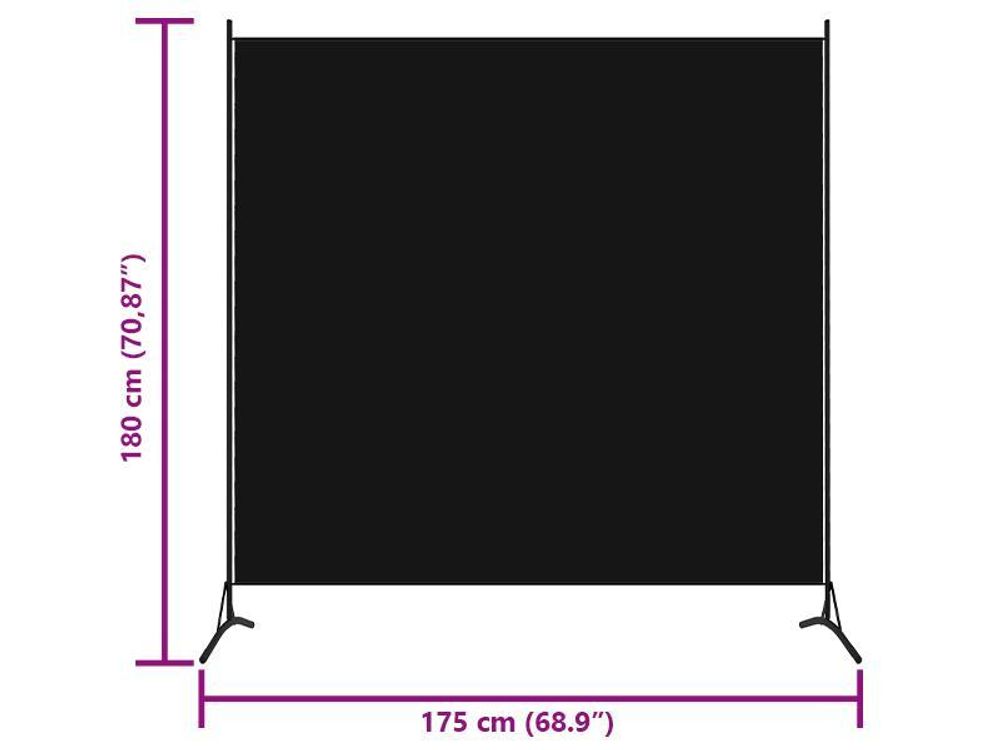 vidaXL Paravent noir 175x180 cm Tissu