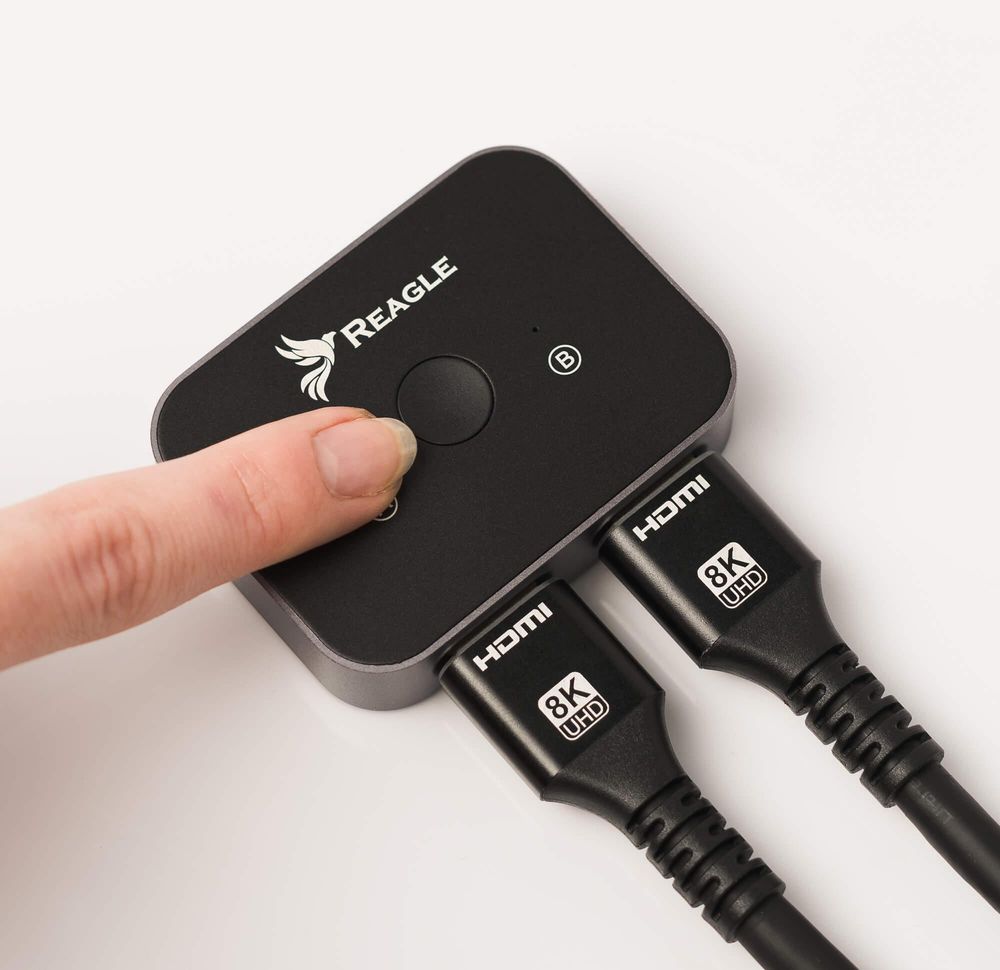 REAGLE HDMI SWITCH HDMI 2.1 SPLITTER BIDIREKTIONAL 4K 144HZ REAGLE 2IN-1OUT 1IN-2OUT Hohe Auflösung und Unterstützung für Raumklang