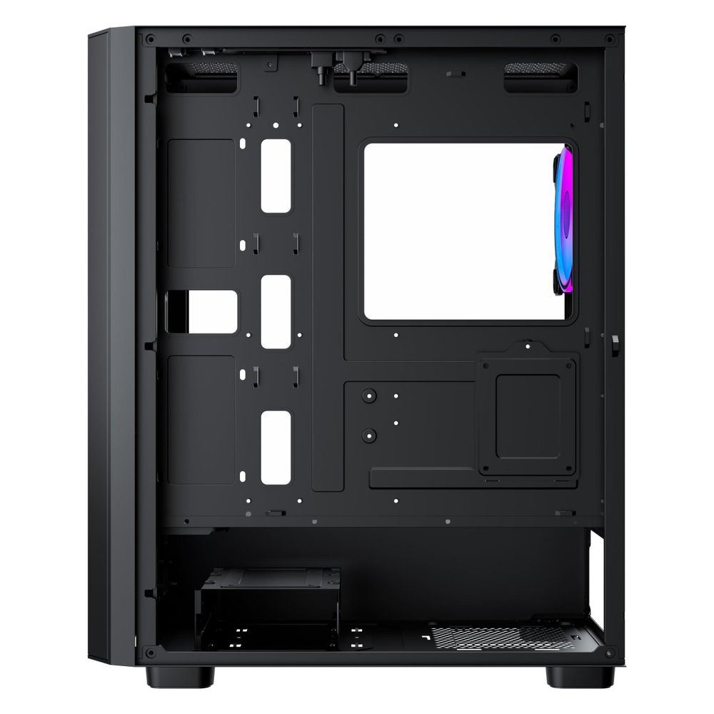 PREYON Nest Aero Gaming PC Gehäuse – E-ATX Midi Tower mit 4x120mm ARGB PWM Lüftern & Controller – Tempered Glass Sichtfenster, Mesh-Front, Staubfilter