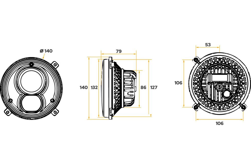 TT Technology LED Scheinwerfer 60W 2350lm Frontleuchte H4, IP69K Scheinwerfer für Traktor Fendt, John Deere und Massey Ferguson
