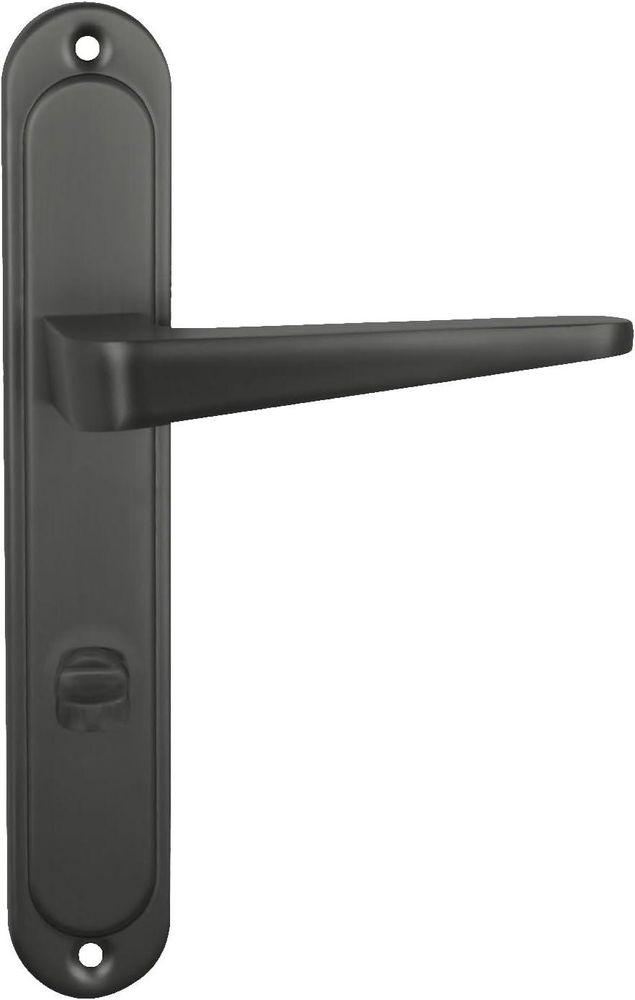 Domino Türgriff 72 Drückergarnitur PZ - Profilzylinder Set | Türklinke für Zimmertür, Bürotür, Kellertür & Innentür | L-Form | Türbeschläge aus Aluminiuml | Titan | VITA M8