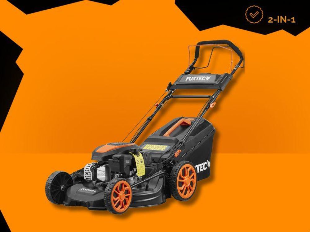 FUXTEC 4in1 Benzin Rasenmäher FX-RM5170es - 170ccm | 51cm | 28Kg | 4-Takt | E-Start | Mulchfunktion | Seitenauswurf | 60L | EasyClean | bis 1000m²