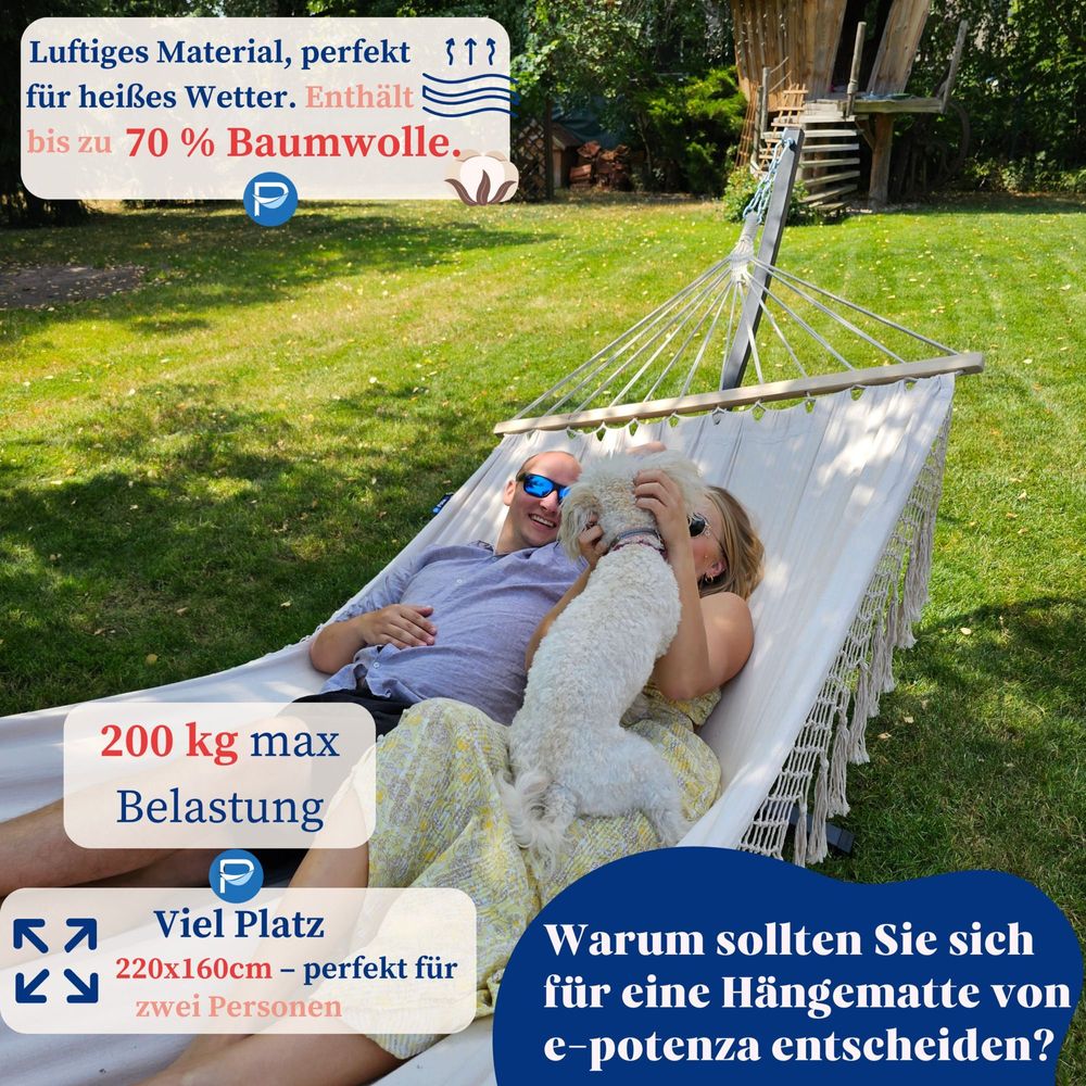 Potenza Outdoor Hängematte mit Gestell für 2 Personen