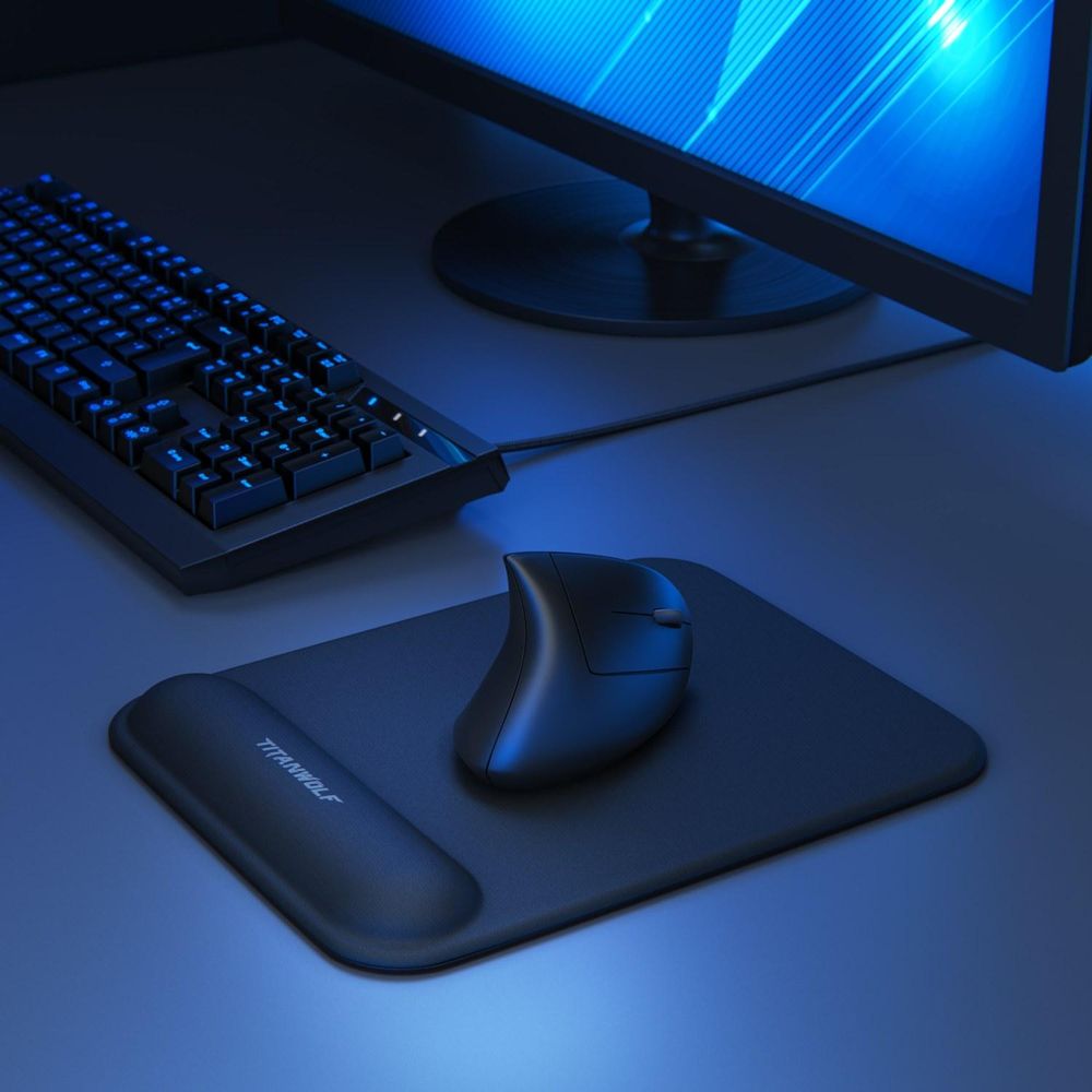 TITANWOLF - Maus Vertikal Wireless - ergonomische Funk Vertikalmaus 2,4 Ghz - USB Vertical Mouse – Funkmaus ergonomisches Design - armschonend - kompatibel mit PC und MAC