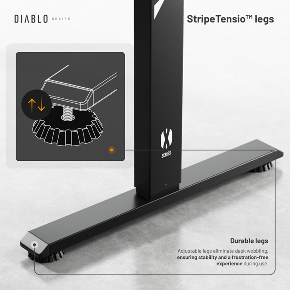 Diablo herní stůl elektrický X-Tensio počítačový stůl kancelářský stůl paměťová funkce dotykový displej výškově nastavitelný 140 cm