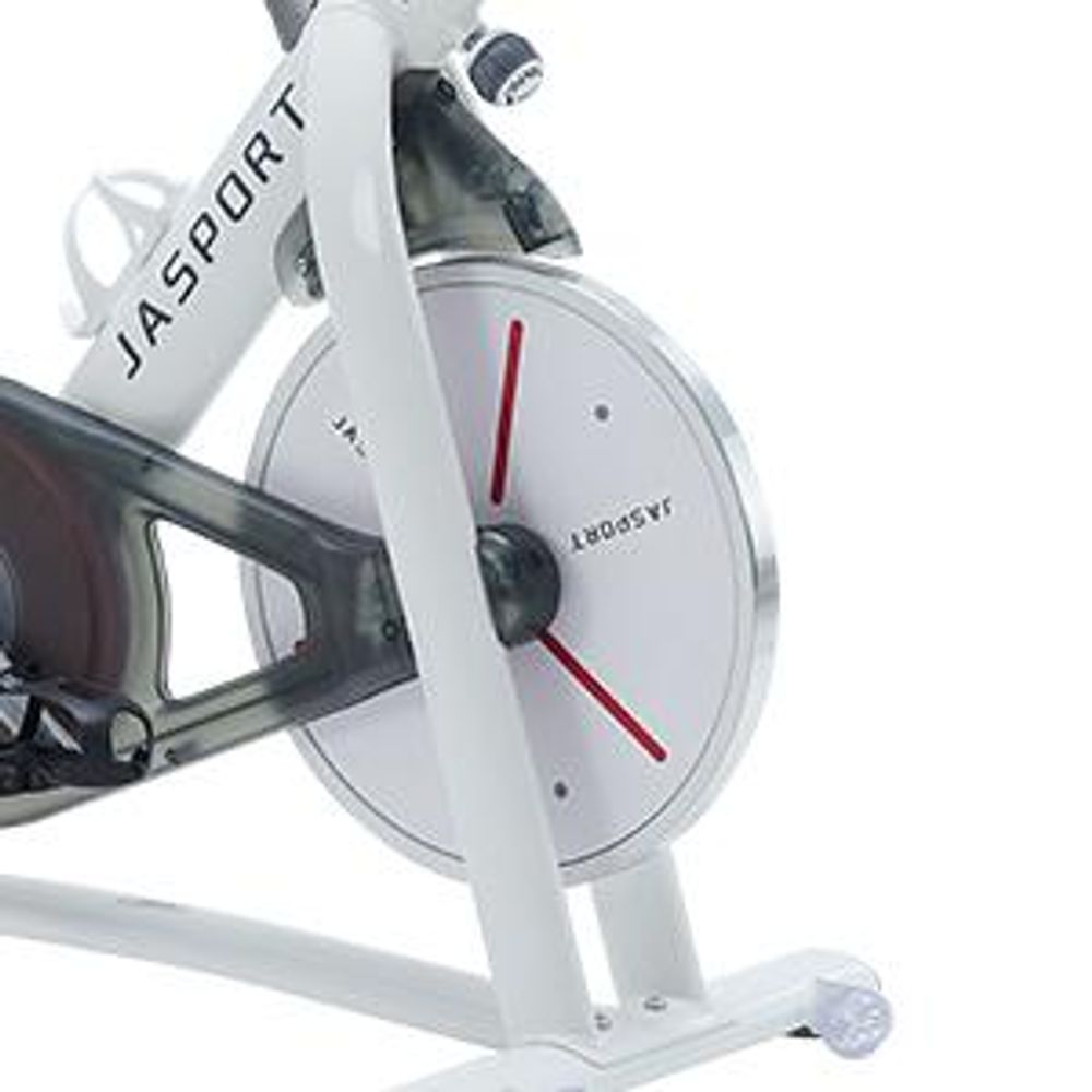 JASPORT S3 cyclette e bici da per casa, silenziosa, resistenza magnetica, volano da 7,5 kg, Bluetooth, Kinomap e Zwift – bianca