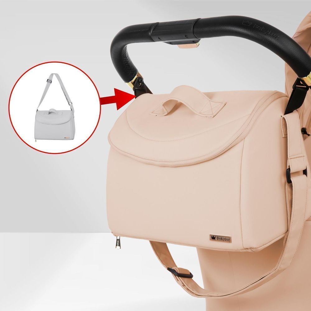 BabyLux® Passeggino Multifunzionale 3in1 ROSSO, Beige, Navicella, Passeggino, Seggiolino auto, Accessori, Leggero e Compatto, 0-22 kg, UV50+
