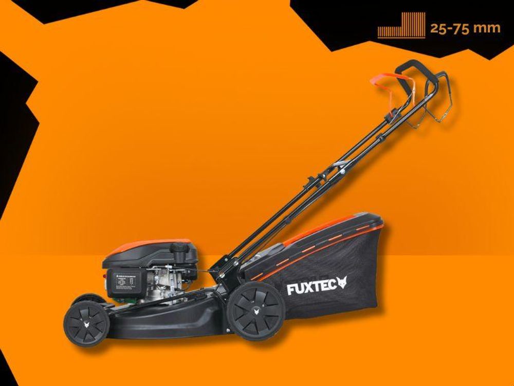 FUXTEC Benzin Rasenmäher FX-RM5170 - 170ccm | 51cm | 28Kg | 4-Takt | Selbstantrieb | Mulchfunktion | Seitenauswurf | 60L Fangkorb | bis 1000m²
