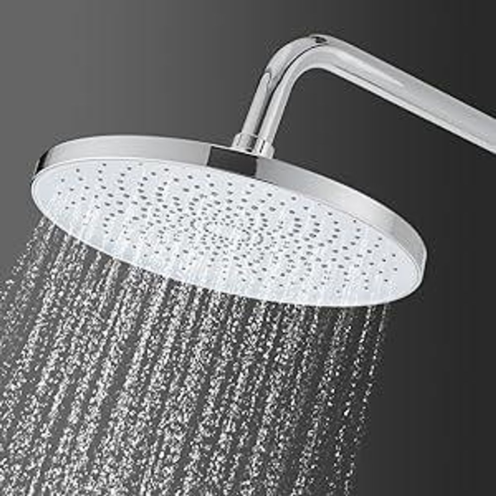 STANEW Duscharmatur Badezimmerdusche mechanisches Duschset, Regendusche mit rundem Duschkopf und 3 Düsen, Silber