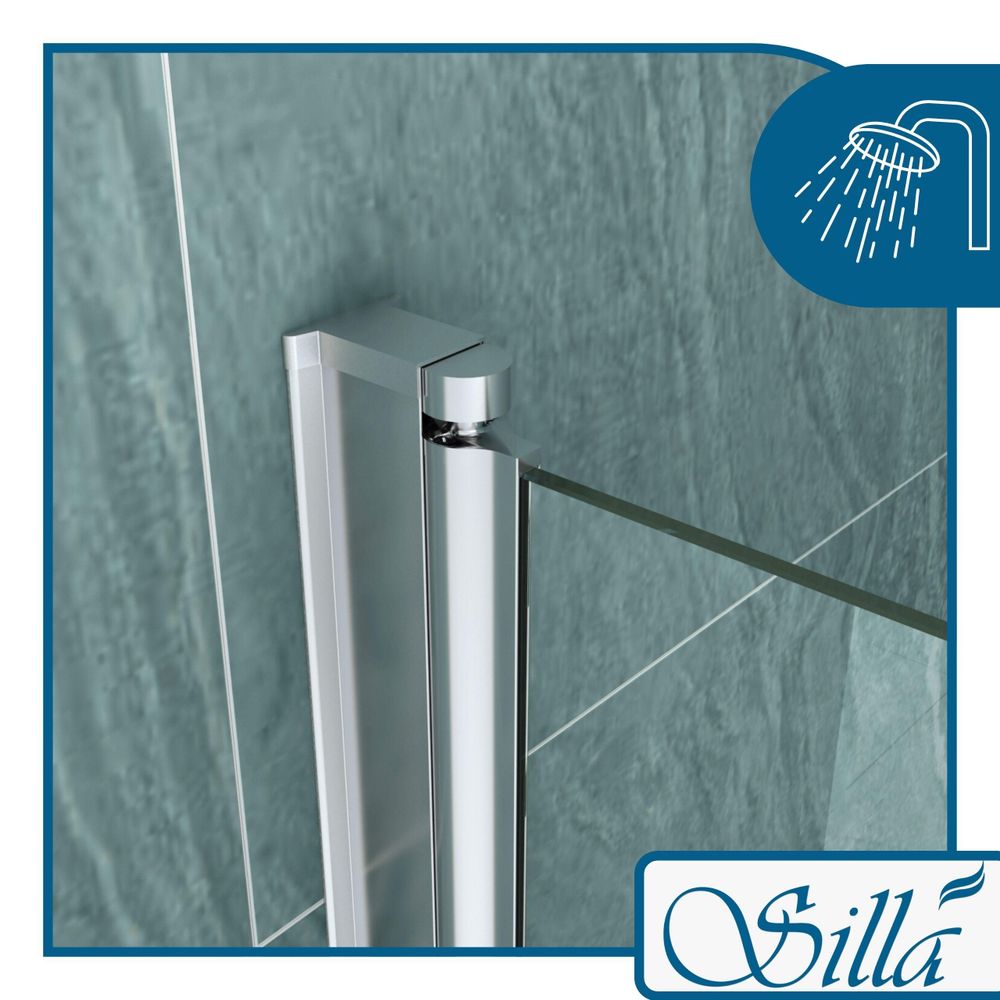Duschwand aus Glas, Silla, Faltwand für Badewanne, Badwannenfaltwände, 80x140 cm