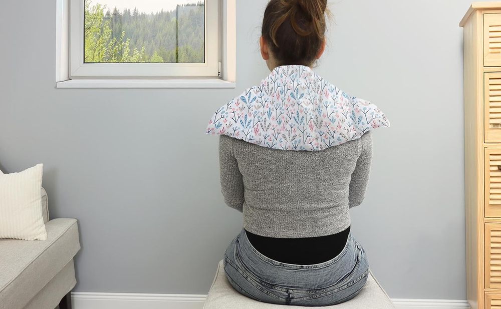 Amilian Kirschkernkissen 55x20 cm – Wärmekissen mit 100 % Kirschkerne für Nacken & Schulter.
