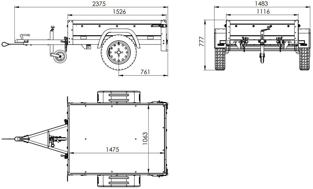 Pkw Anhänger Neu GARDEN TRAILER 150 KIPP mit zusätzlichen Bordwänden, Stützrad und blauer Flachplane