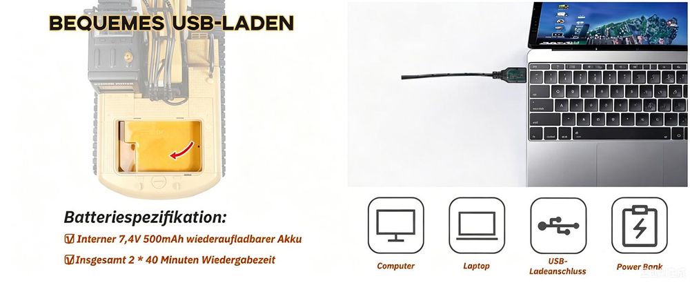 Produktbatterie: 7,4 V 400 MAH * 2