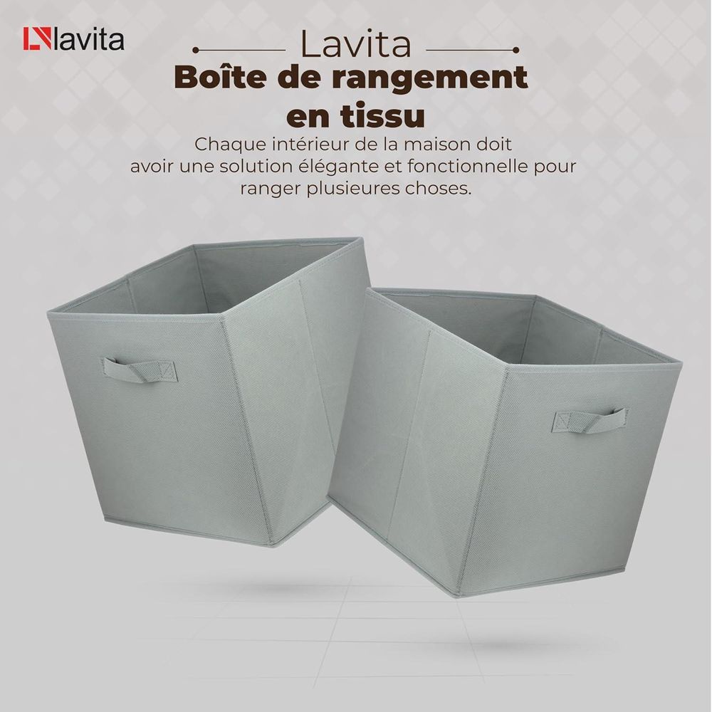 Lavita Storage Box | faltbare Aufbewahrung Boxen 31 x 31 x 31 cm | Schubladen-Organizer Box| Ordnungssysteme für Kleidung | Kleideraufbewahrung & Organisation | dunkelgrau | 1 stück